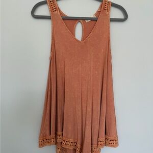 Altar'd State Terracotta Crochet Tank Top